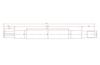 Shaft for circular saw / 250mm / left thread / WP-250-30-L