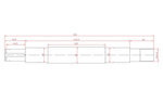 Shaft for circular saw / 250mm / left thread / WP-250-30-L