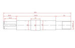 Shaft for circular saw / 250mm / left thread / WP-250-30-L