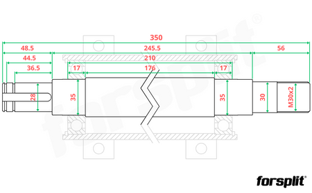 Basic Set for Circular Saw (Circular Saw/Table Saw) with 30mm Mounting / Left-Hand Thread / 350mm / Hub-Based