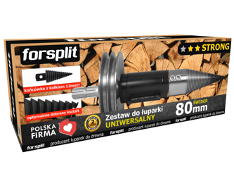 Screw log splitter 80mm universal / kit ZWK2P-080K2