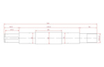 Shaft for circular saw / 250mm / left thread / WP-250-30-L